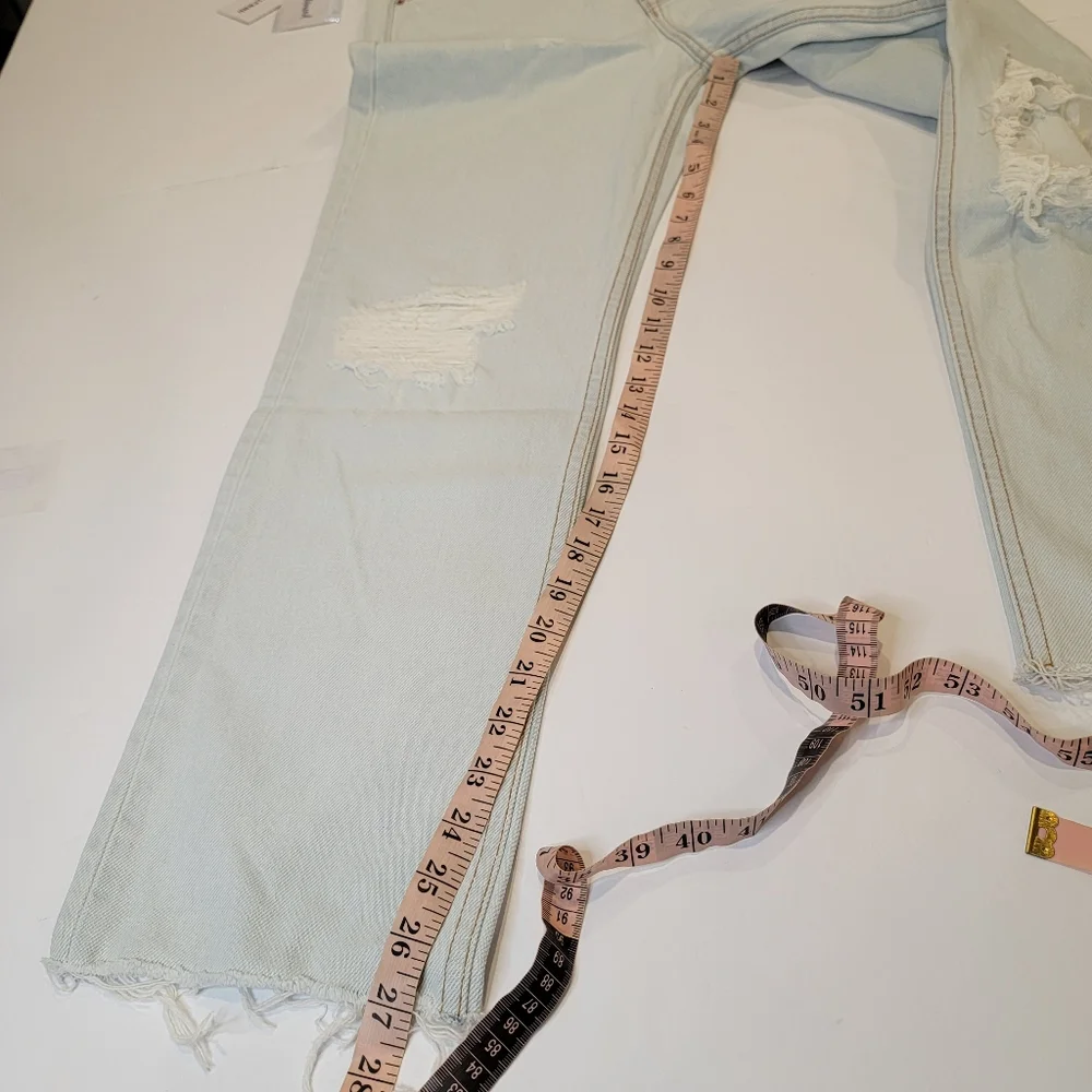 GRLFRND Button Fly Super High Rise Straight Leg Mica Crop Jeans In Romeo 28 NWT!
